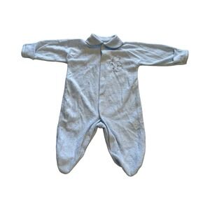 Bright Future Baby Boys‎ Blue Terry Cloth Teddy Bear Footed Sleeper 0-3 Months